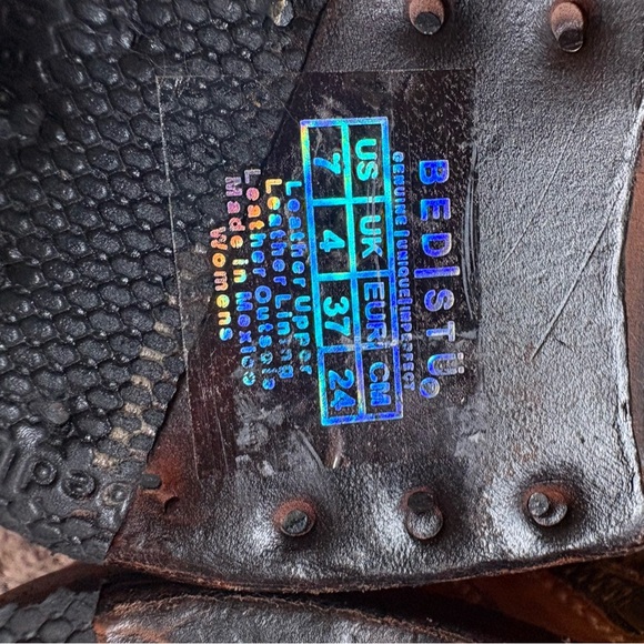 BED|STU Becca Tan Leather Buckle Boots Size 7 NWT - Picture 12 of 15